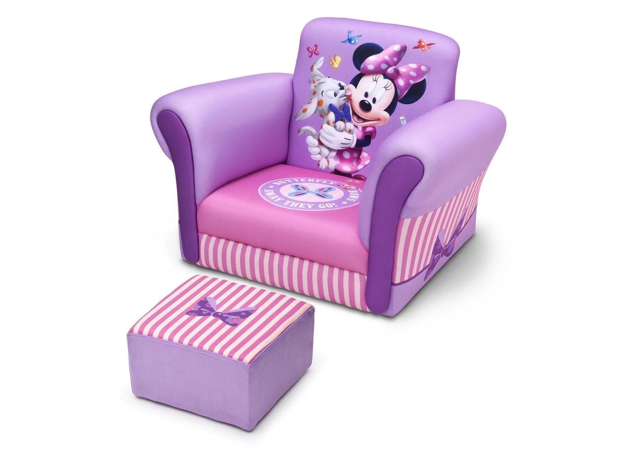 Minnie Mouse Upholstered Chair with Ottoman