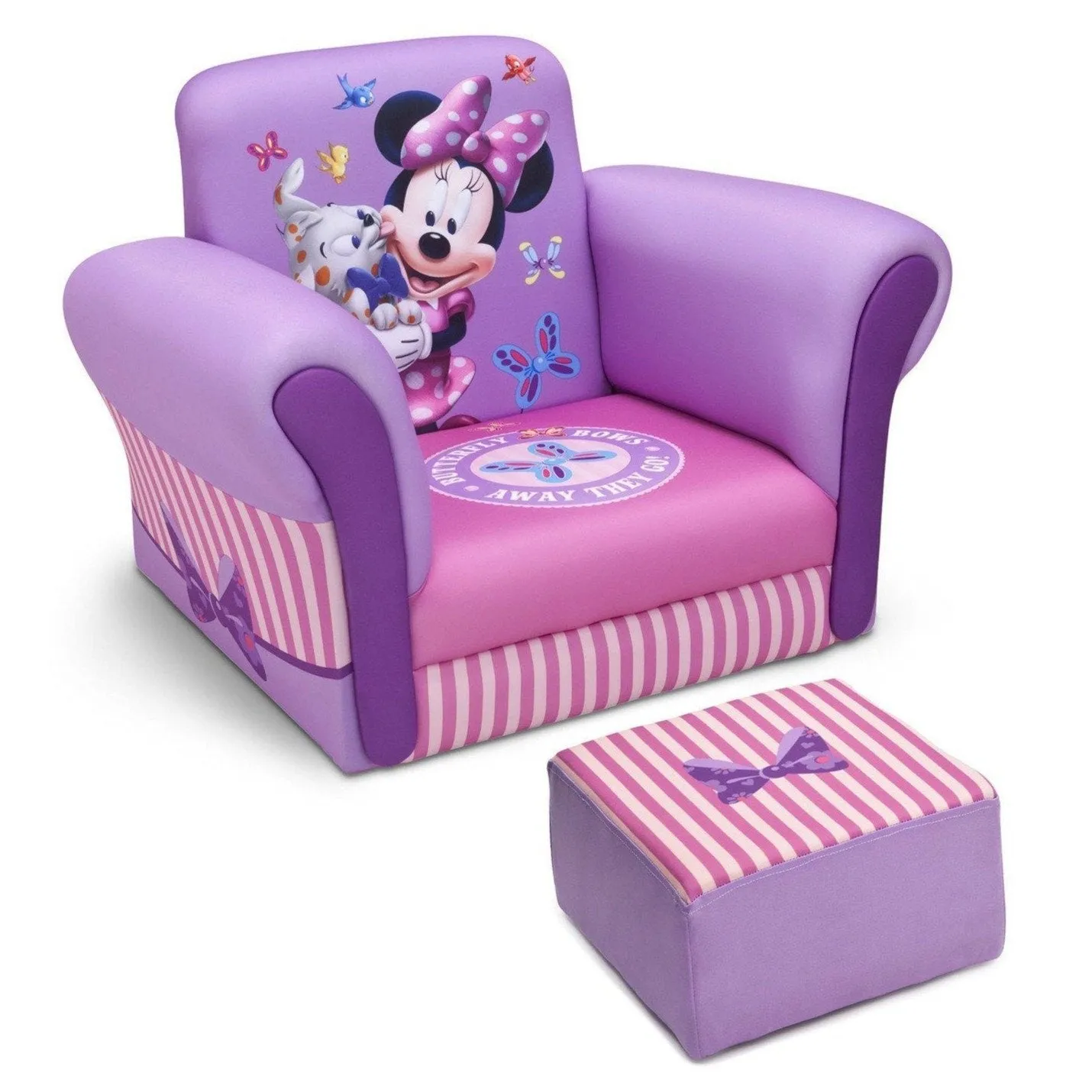 Minnie Mouse Upholstered Chair with Ottoman