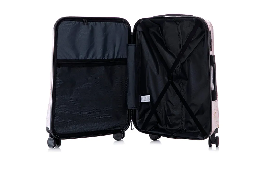 Multi-color Design ABS Hard Shell Lightweight with 360° Dual Spinning Wheels & Combo Lock – Includes 28", 24", 20" 3-Piece Luggage Set - Fairy