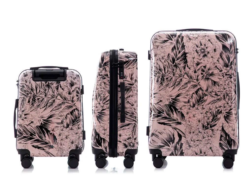 Multi-color Design ABS Hard Shell Lightweight with 360° Dual Spinning Wheels & Combo Lock – Includes 28", 24", 20" 3-Piece Luggage Set - Forest