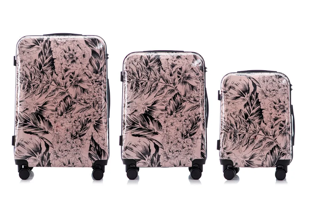 Multi-color Design ABS Hard Shell Lightweight with 360° Dual Spinning Wheels & Combo Lock – Includes 28", 24", 20" 3-Piece Luggage Set - Forest