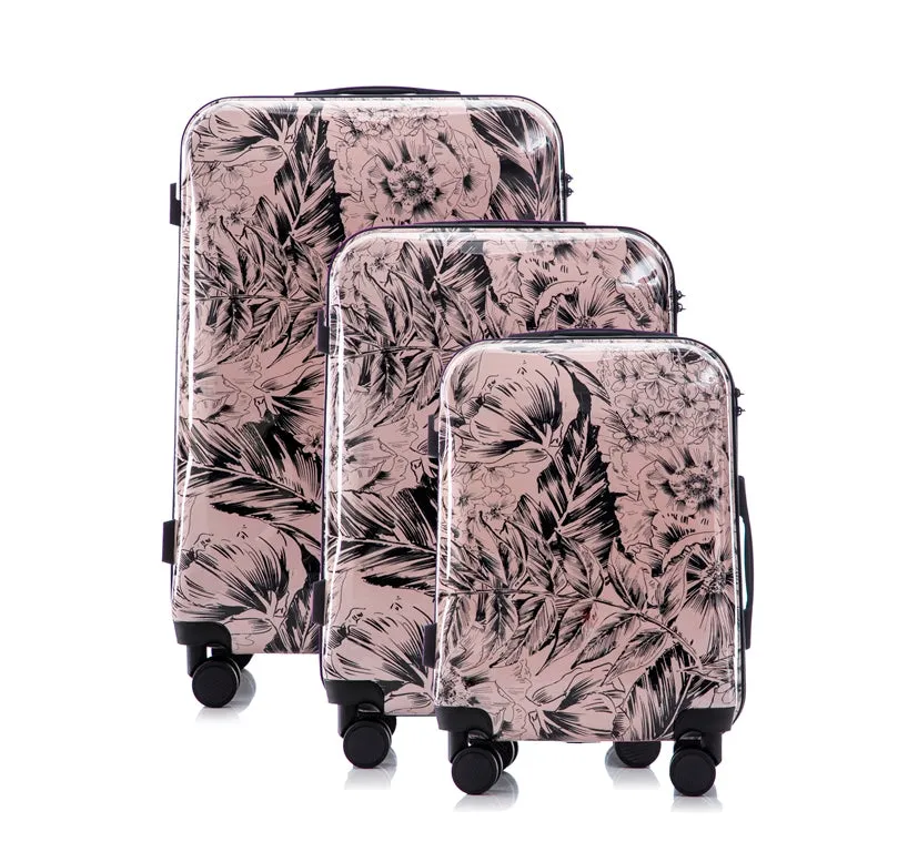 Multi-color Design ABS Hard Shell Lightweight with 360° Dual Spinning Wheels & Combo Lock – Includes 28", 24", 20" 3-Piece Luggage Set - Forest