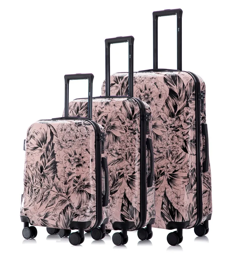 Multi-color Design ABS Hard Shell Lightweight with 360° Dual Spinning Wheels & Combo Lock – Includes 28", 24", 20" 3-Piece Luggage Set - Forest