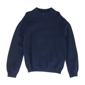 Navy Solid 1/4 Zip Sweater