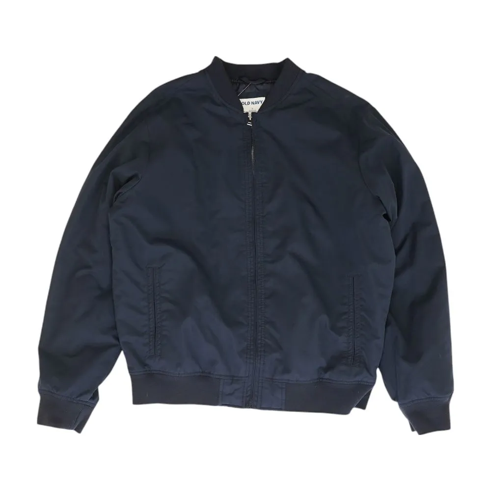 Navy Solid Bomber Jacket
