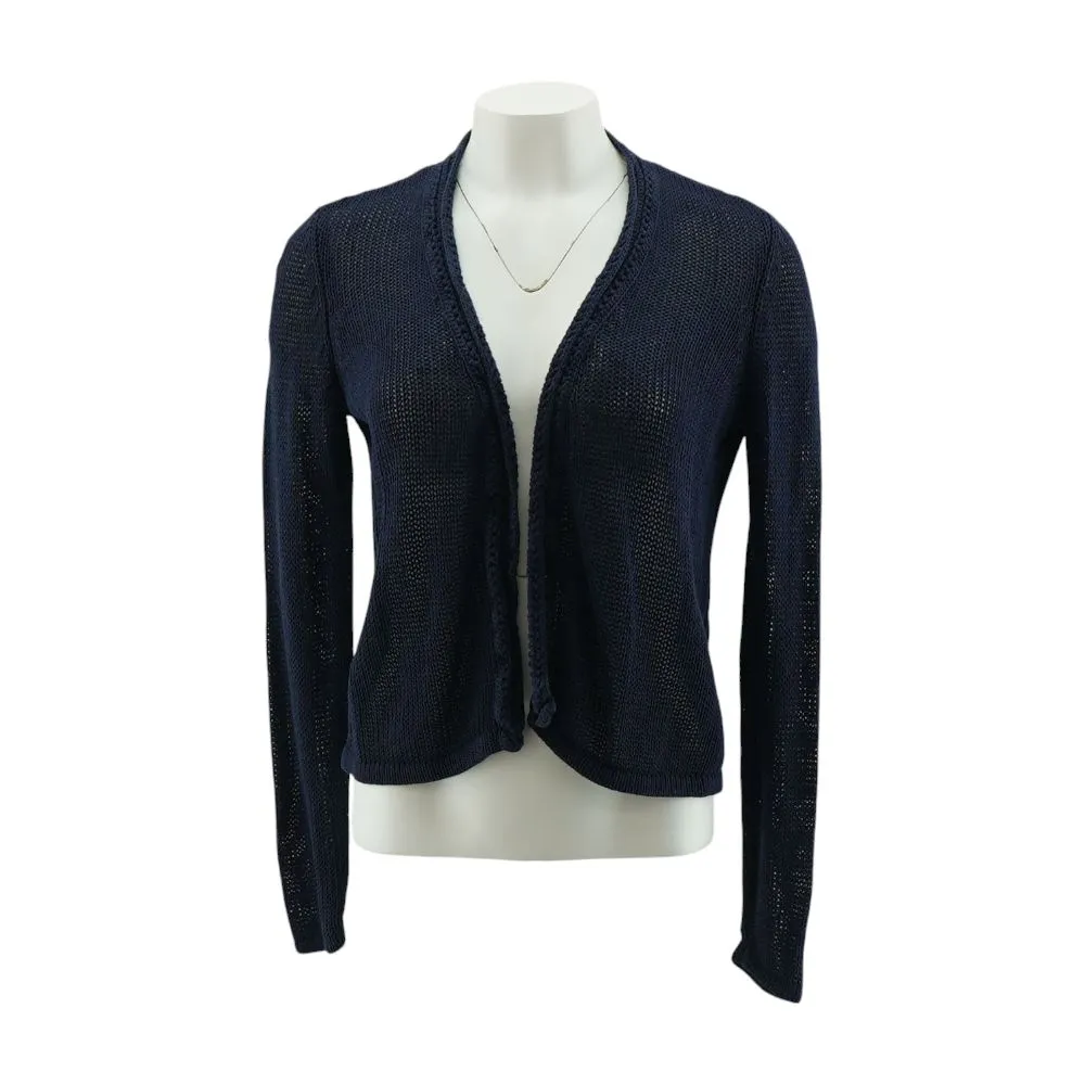 Navy Solid Cardigan Sweater