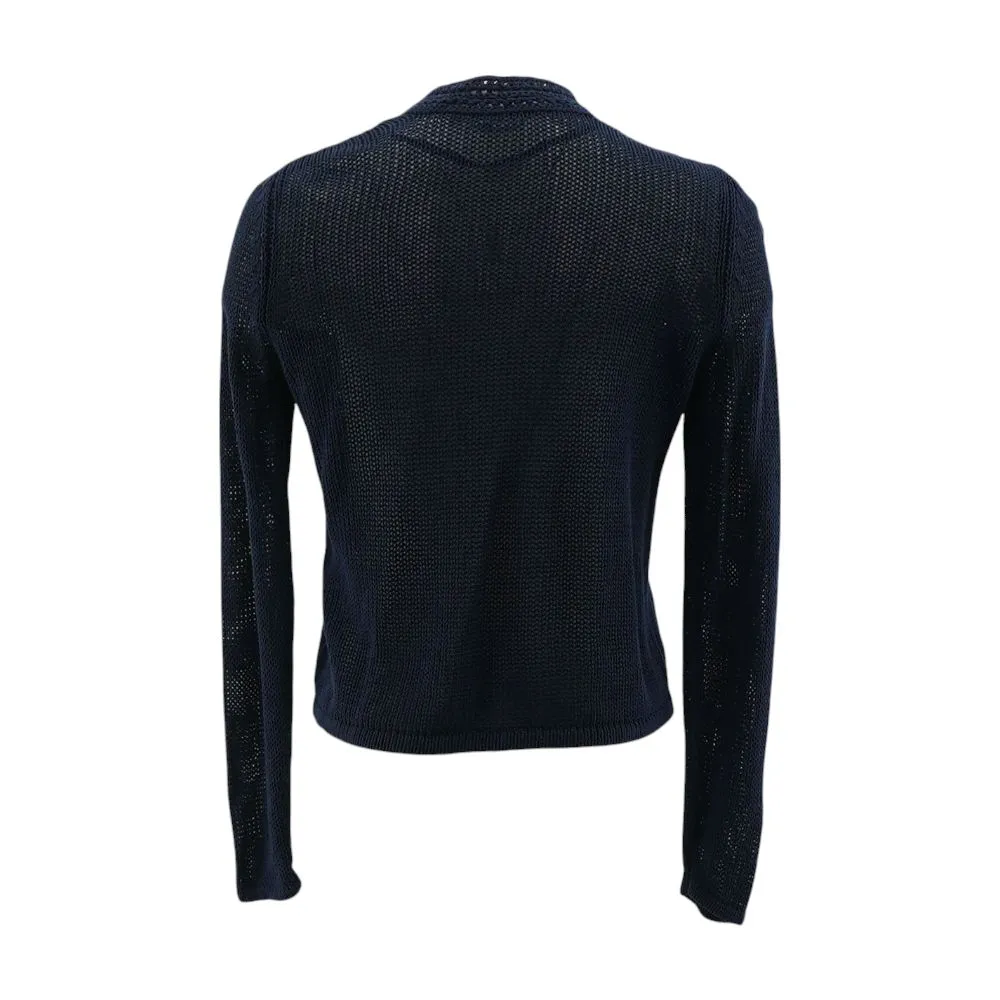 Navy Solid Cardigan Sweater