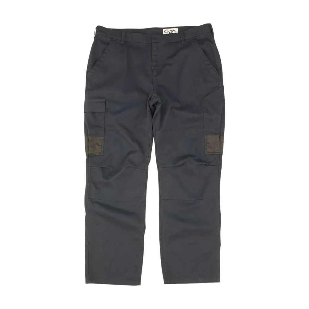 Navy Solid Cargo Pants