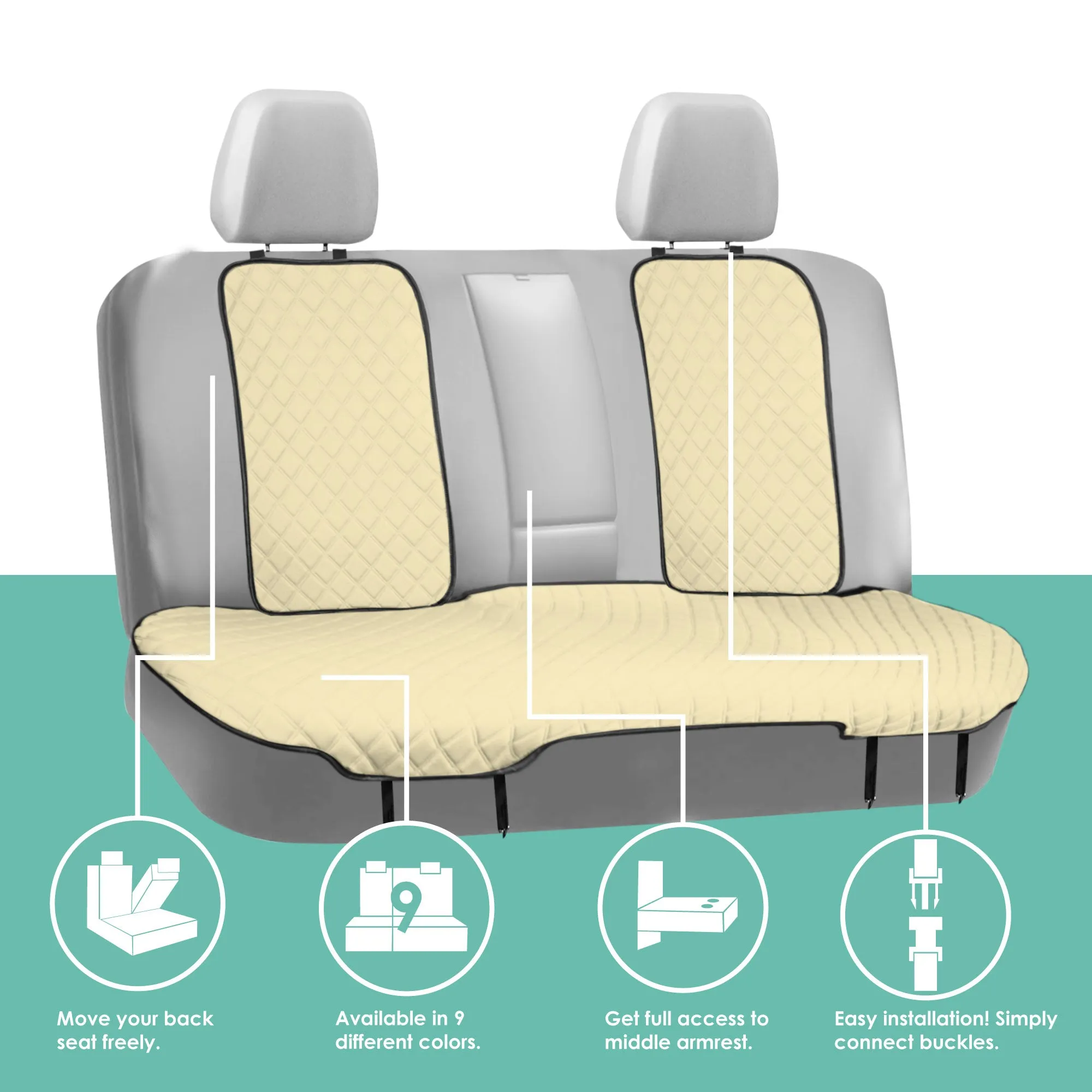 NeoSupreme Seat Protectors - Full Set - Solid Beige