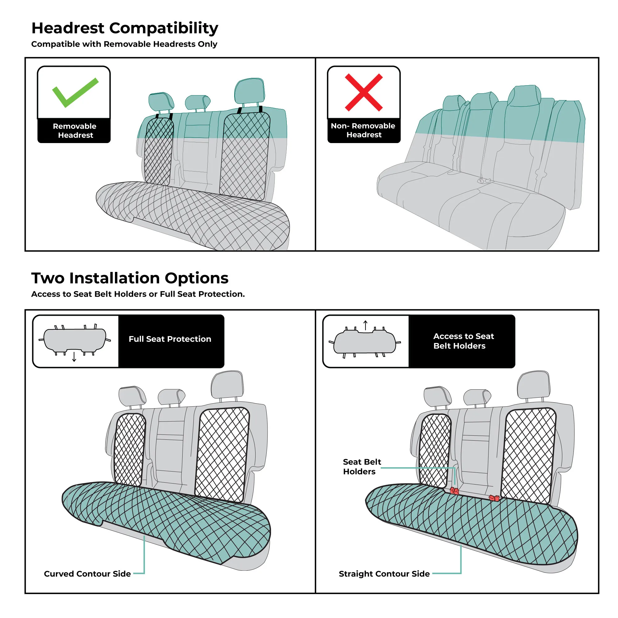 NeoSupreme Seat Protectors - Full Set - Solid Gray