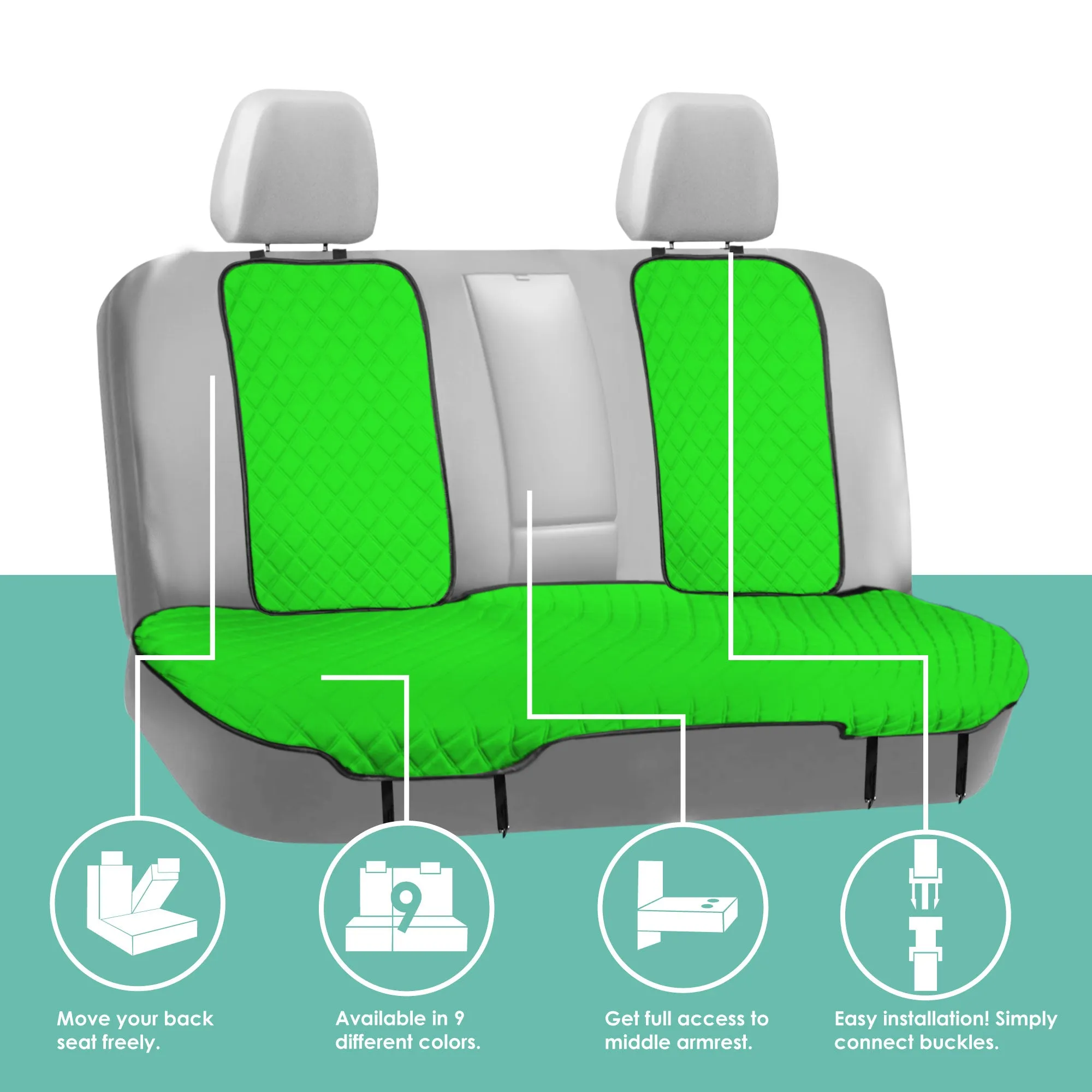 NeoSupreme Seat Protectors - Full Set - Solid Green