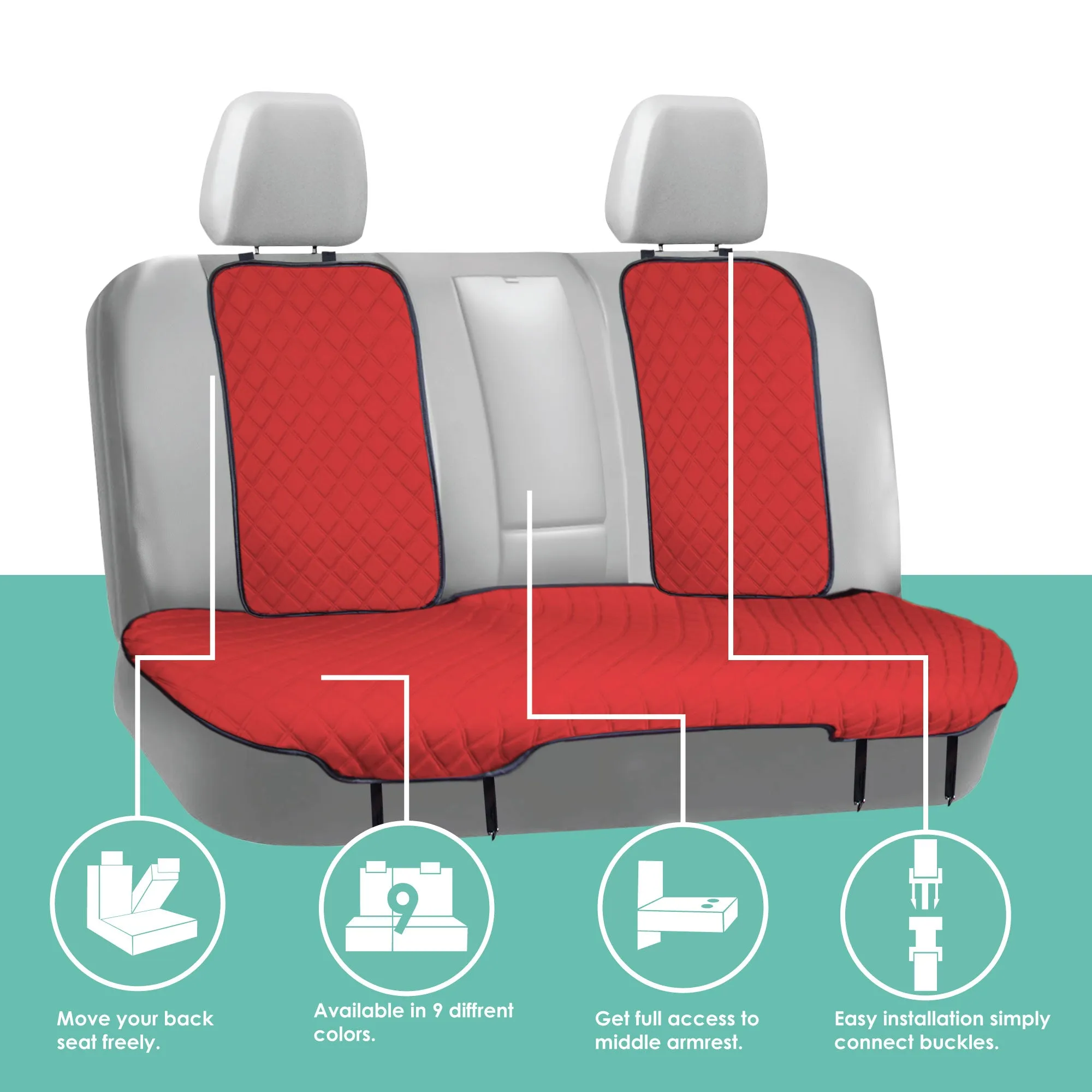 NeoSupreme Seat Protectors - Full Set - Solid Red