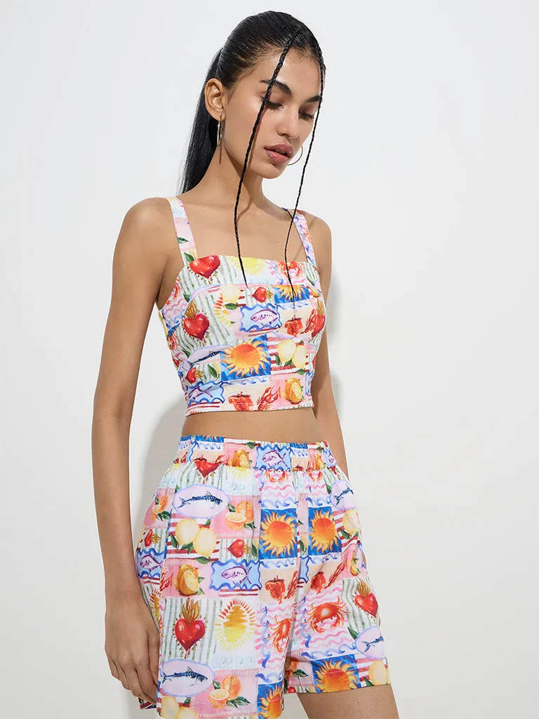 Nuon Multicolour Printed Crop Top