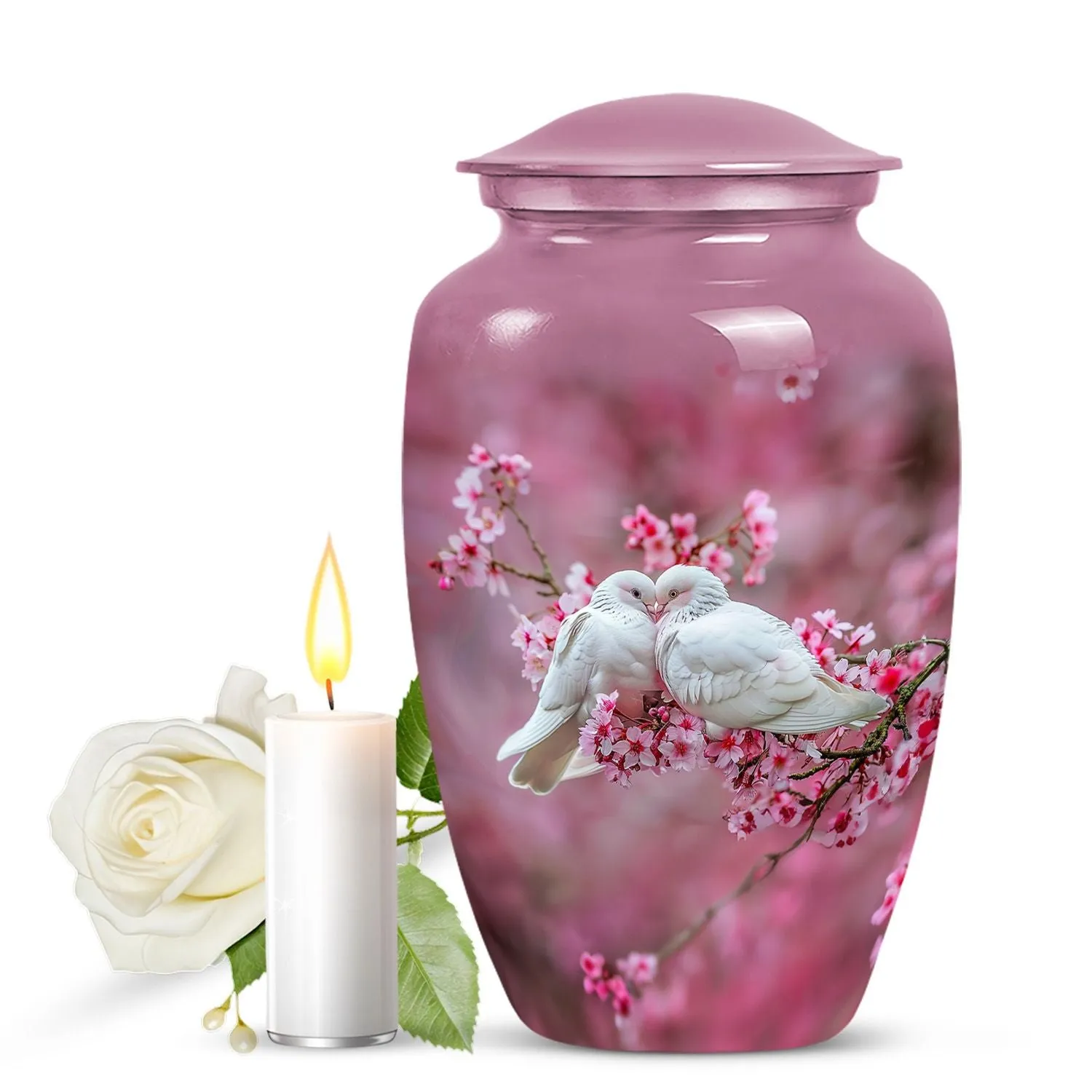 Peaceful Dove Flight: Cremation Medium Urn for Human Ashes