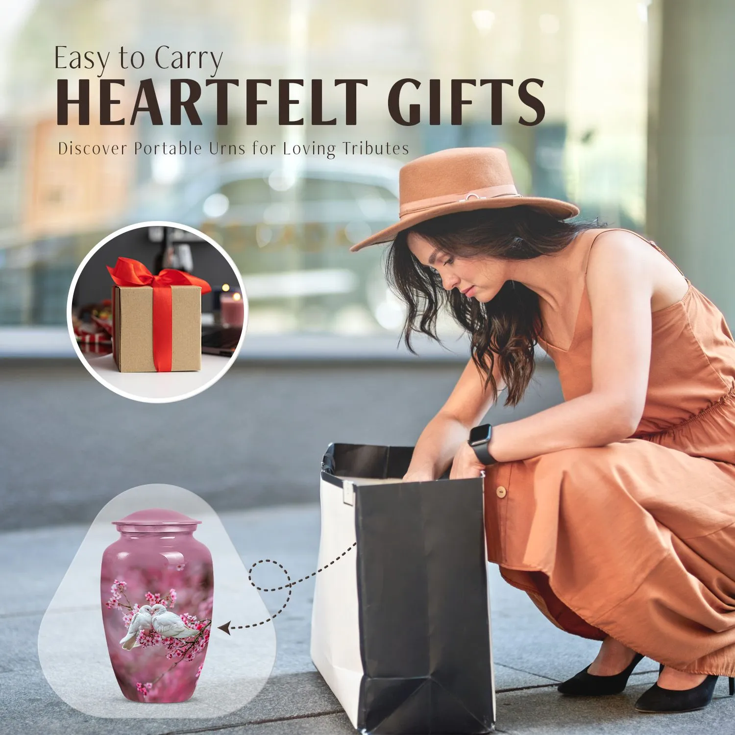 Peaceful Dove Flight: Cremation Medium Urn for Human Ashes