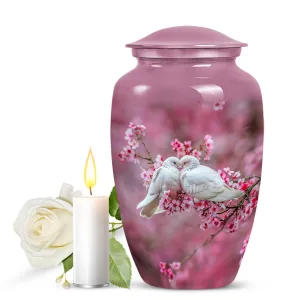 Peaceful Dove Flight: Cremation Medium Urn for Human Ashes