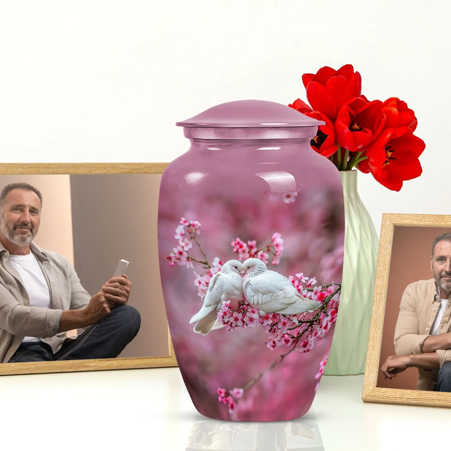 Peaceful Dove Flight: Cremation Medium Urn for Human Ashes