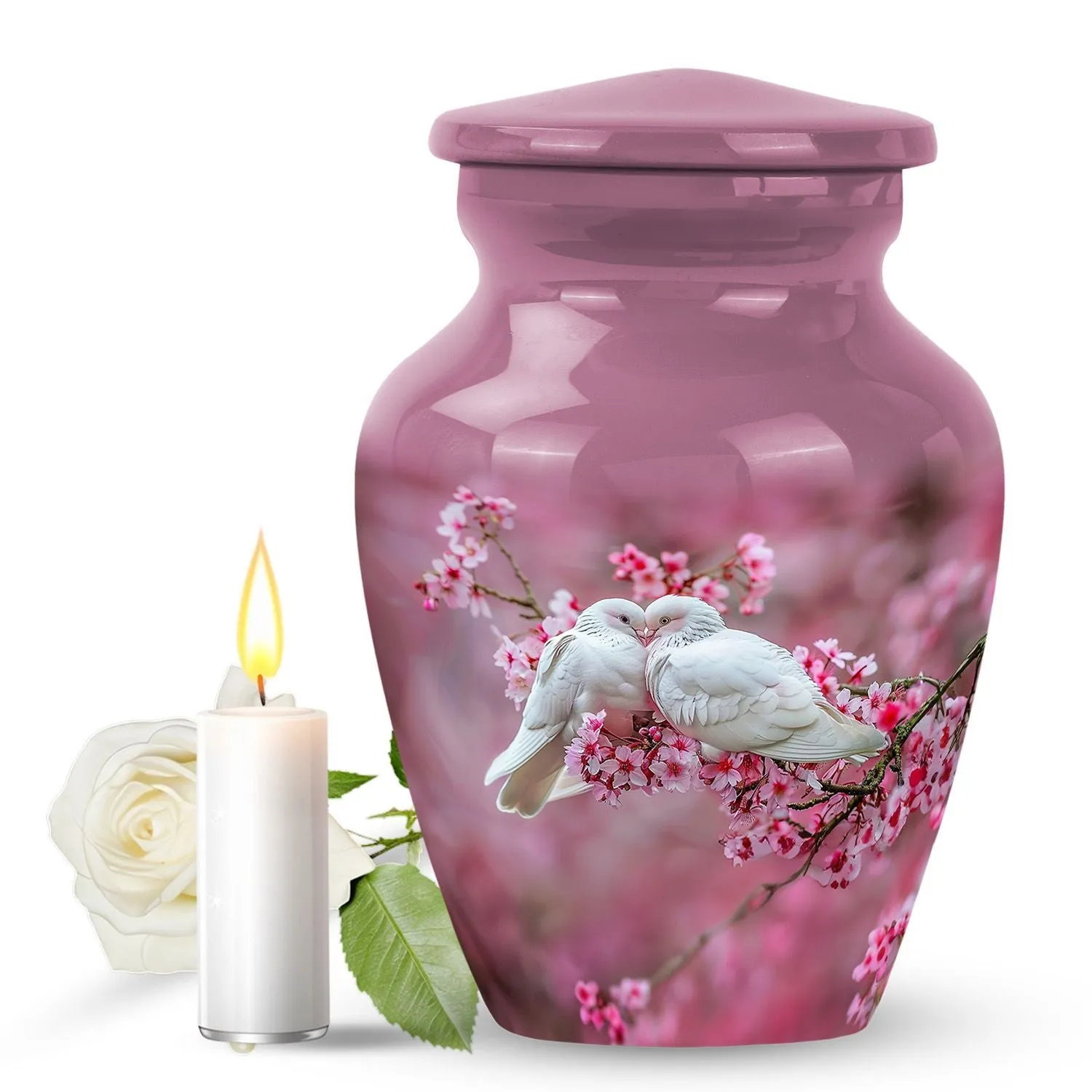 Peaceful Dove Flight: Cremation Medium Urn for Human Ashes