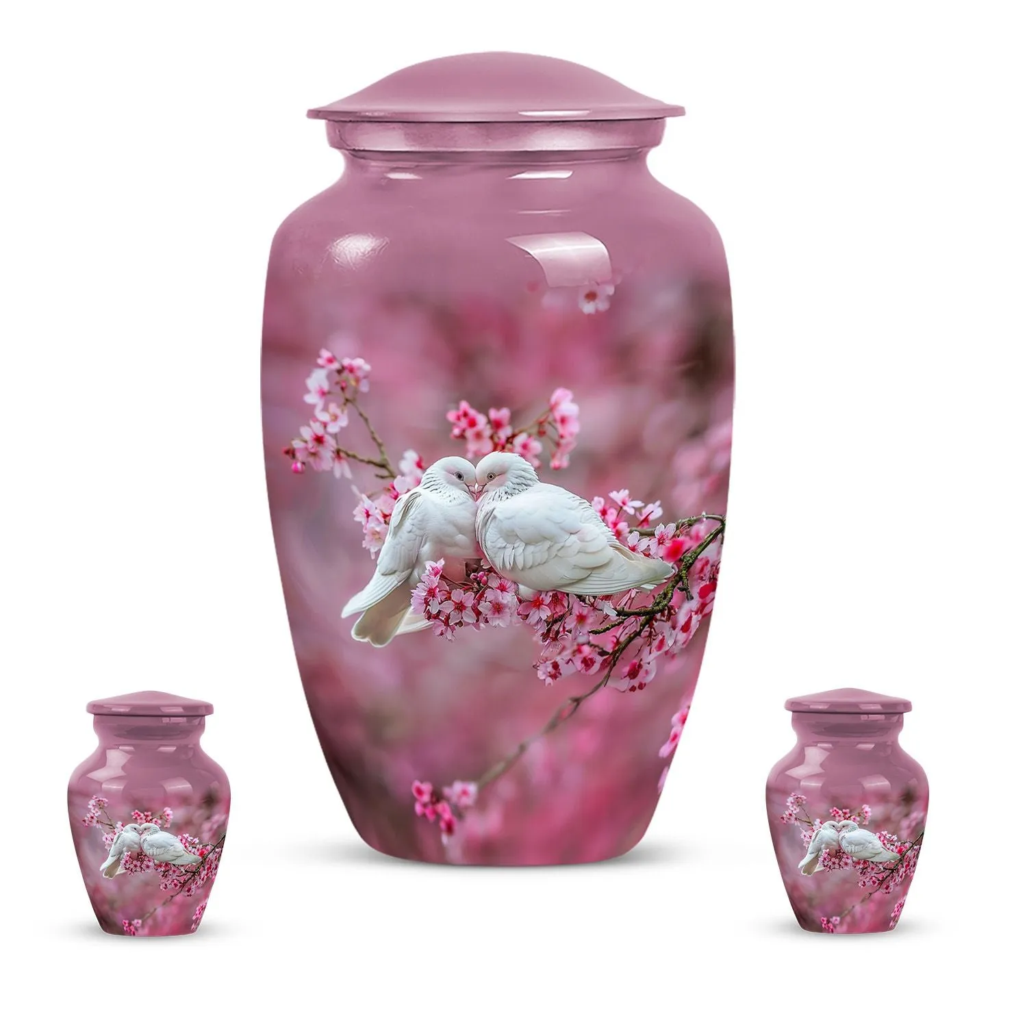 Peaceful Dove Flight: Cremation Medium Urn for Human Ashes