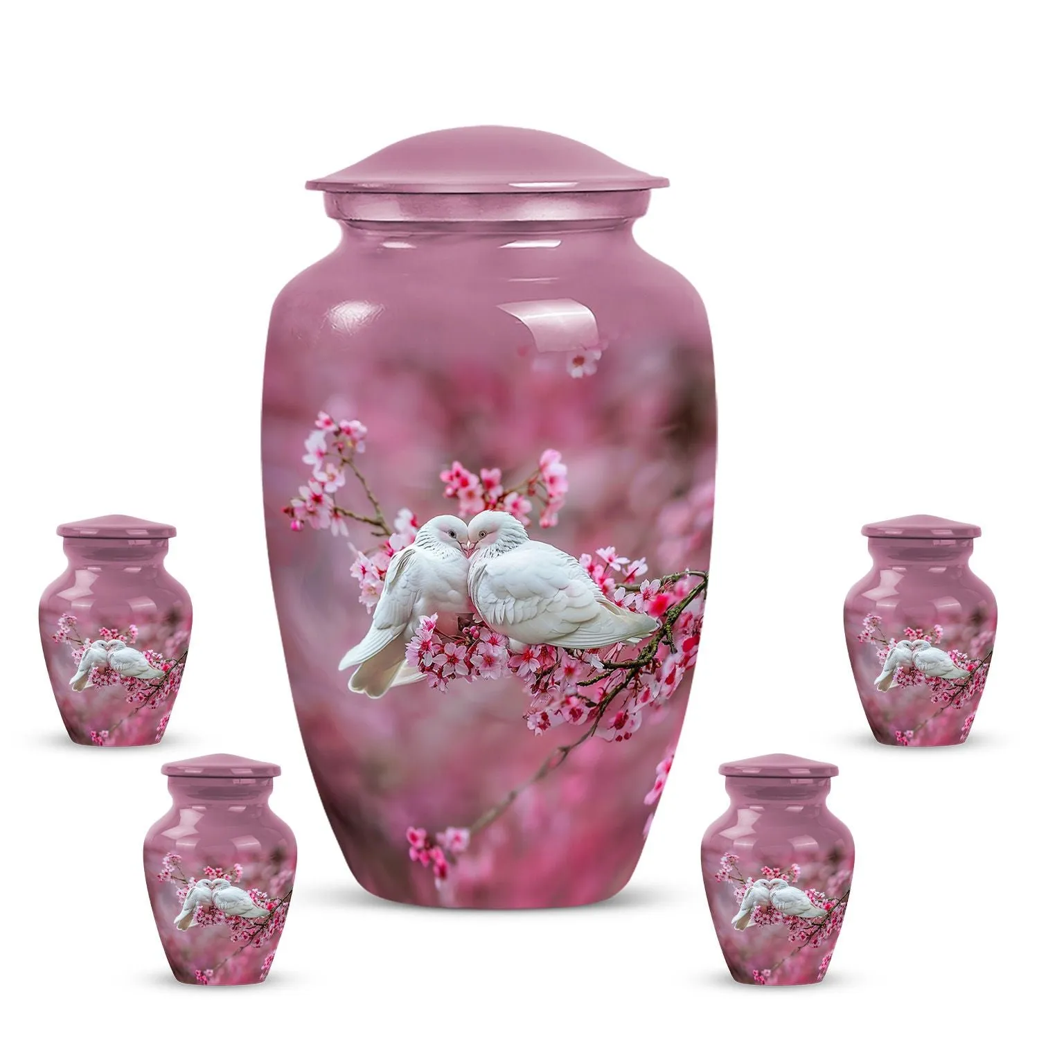 Peaceful Dove Flight: Cremation Medium Urn for Human Ashes