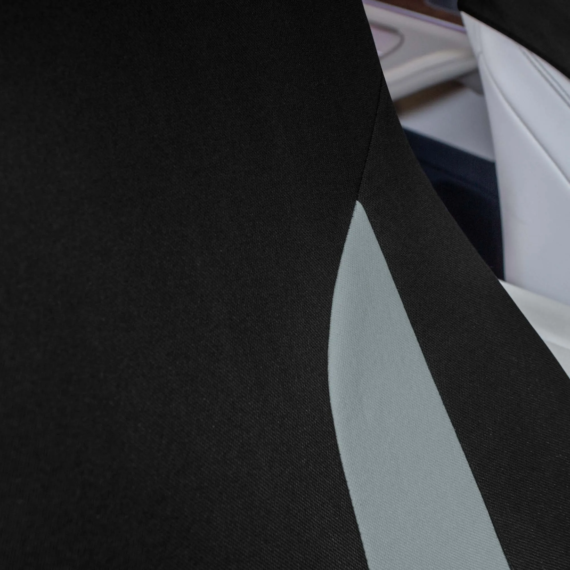 Polished and Chic Flat Cloth Car Seat Covers Full Set - Gray