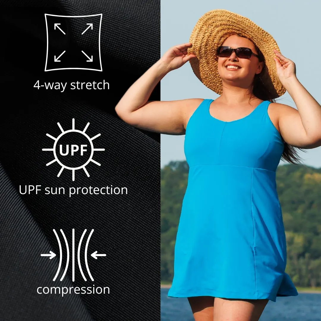 QuikEnergy 3/4 Sleeve Swim and Sun Top South Pacific Black - FINAL SALE