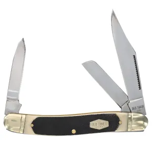Schrade Old Timer Pocket Knife - Genuine Bone Lumberjack Sawcut Handle | 858OTB