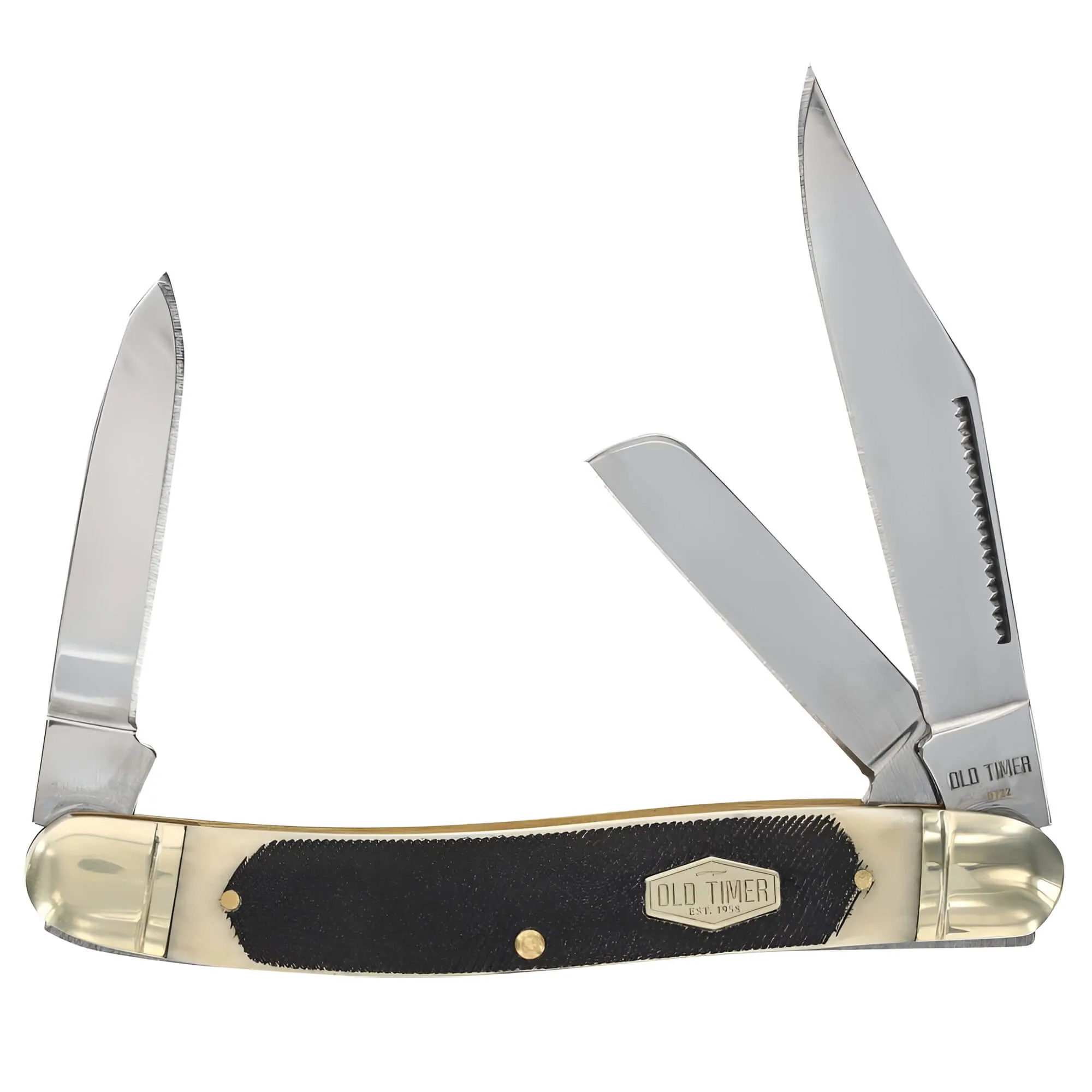 Schrade Old Timer Pocket Knife - Genuine Bone Lumberjack Sawcut Handle | 858OTB