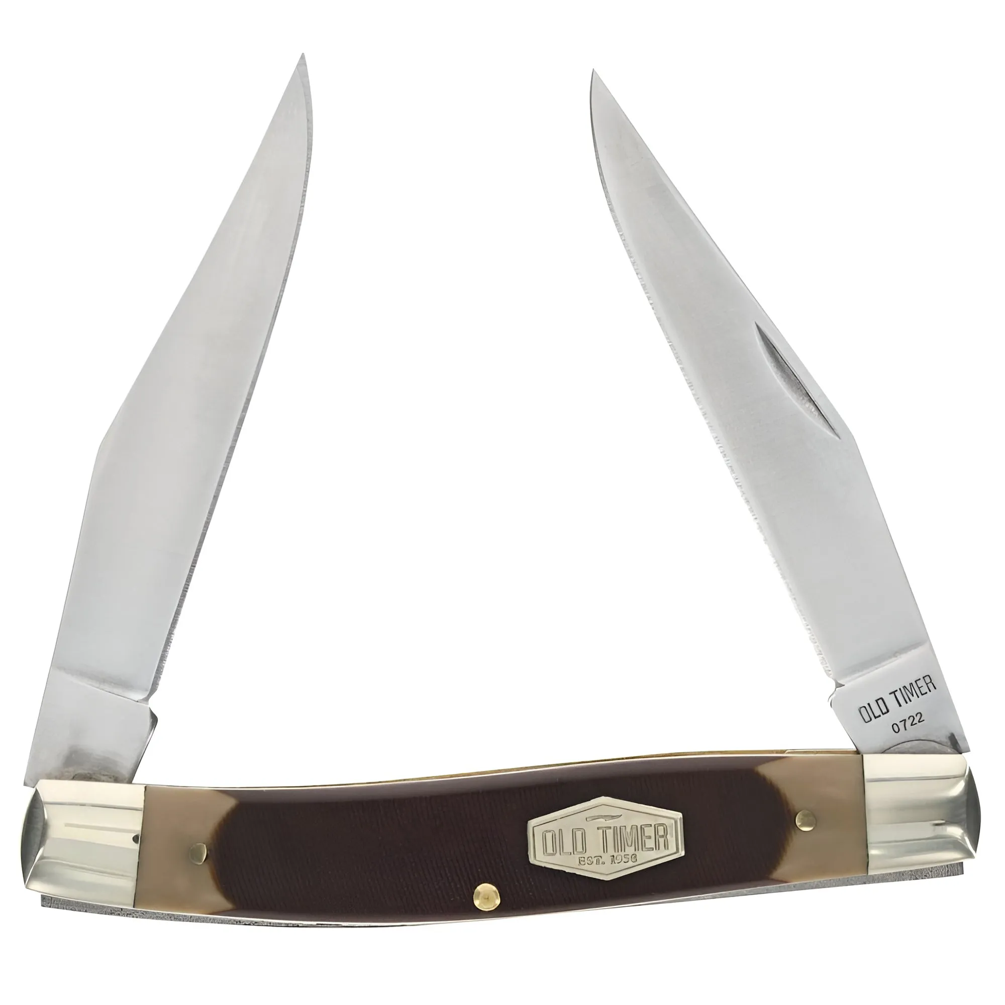 Schrade Old Timer Pocket Knife - Muskrat Duel Clip Point Blades Sawcut Handle | 77OT