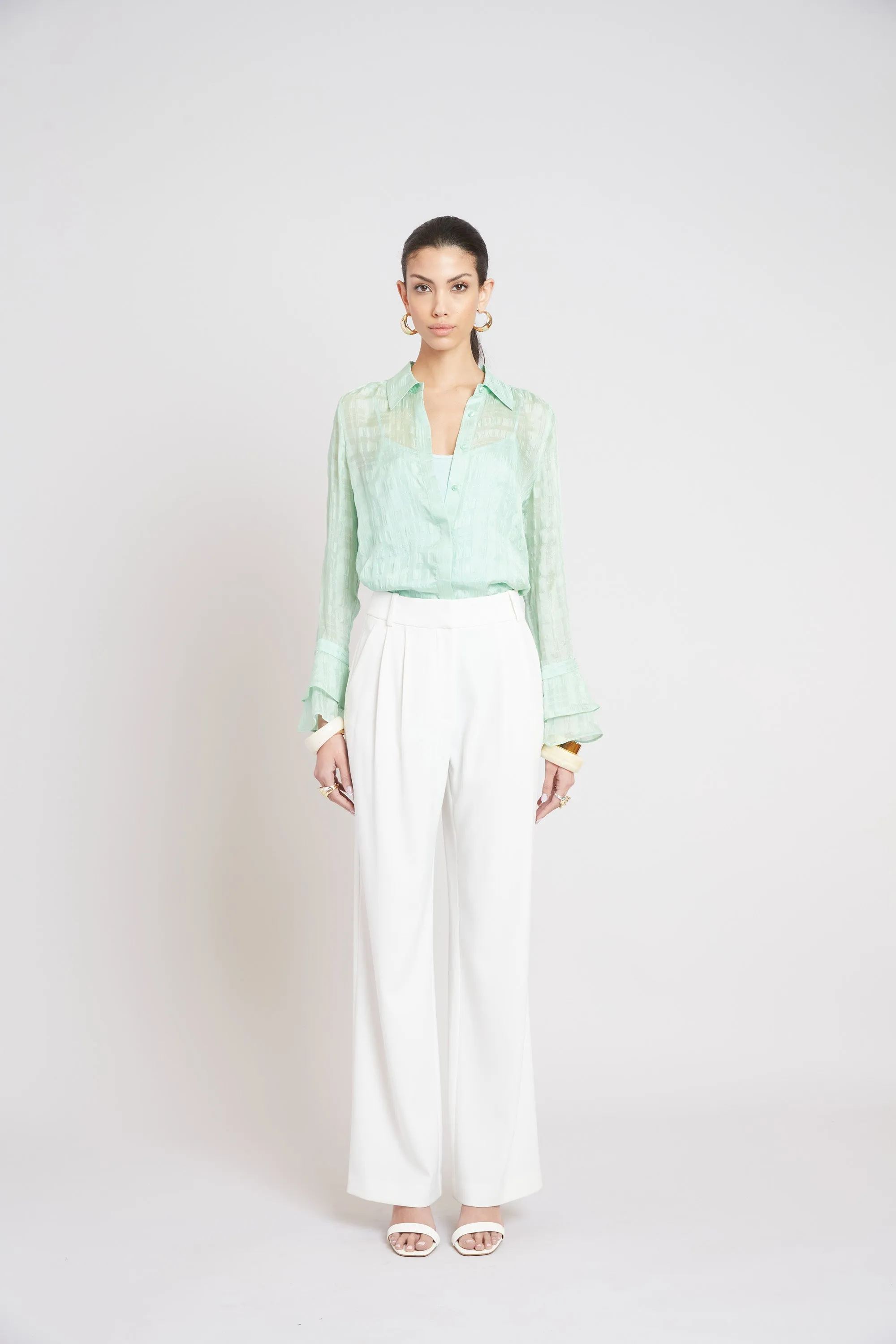 Silk Plaid Jacquard Shirt