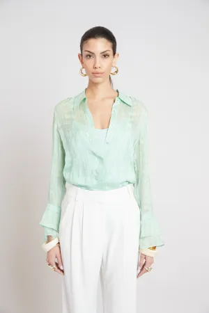 Silk Plaid Jacquard Shirt