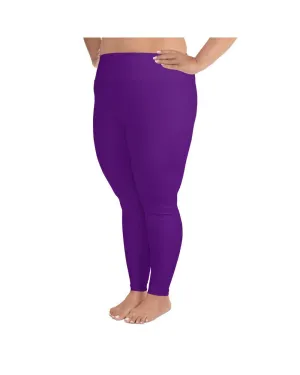 Solid Deep Purple Plus Size Leggings