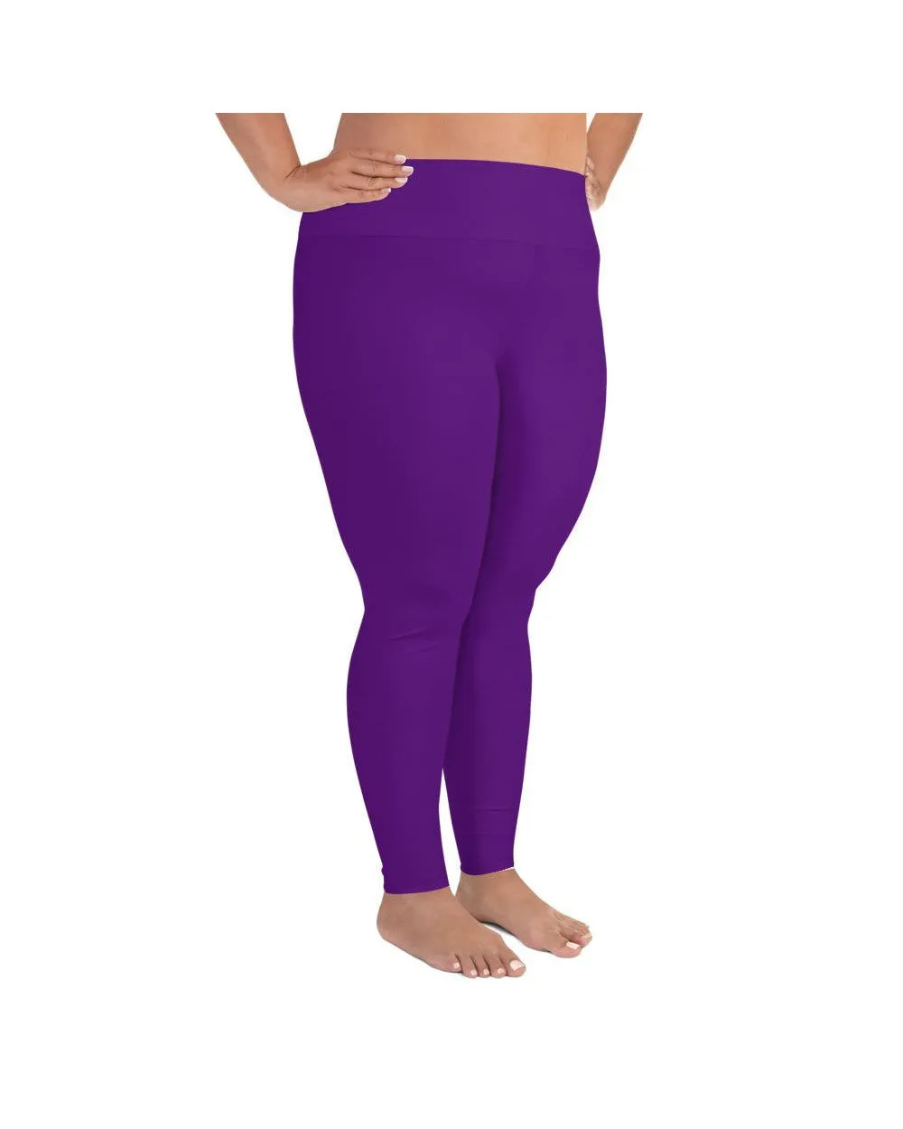 Solid Deep Purple Plus Size Leggings