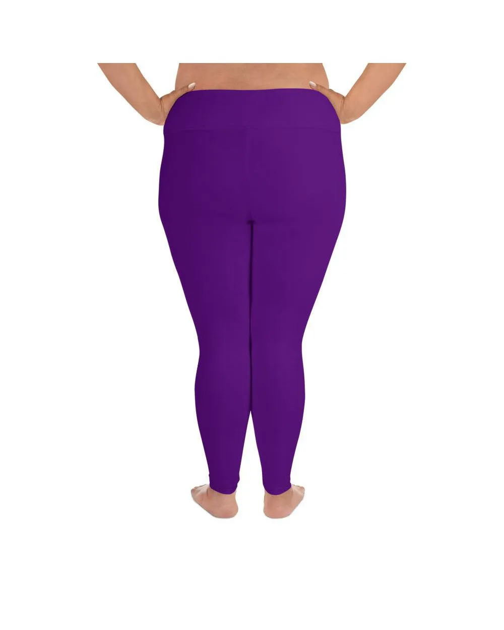 Solid Deep Purple Plus Size Leggings