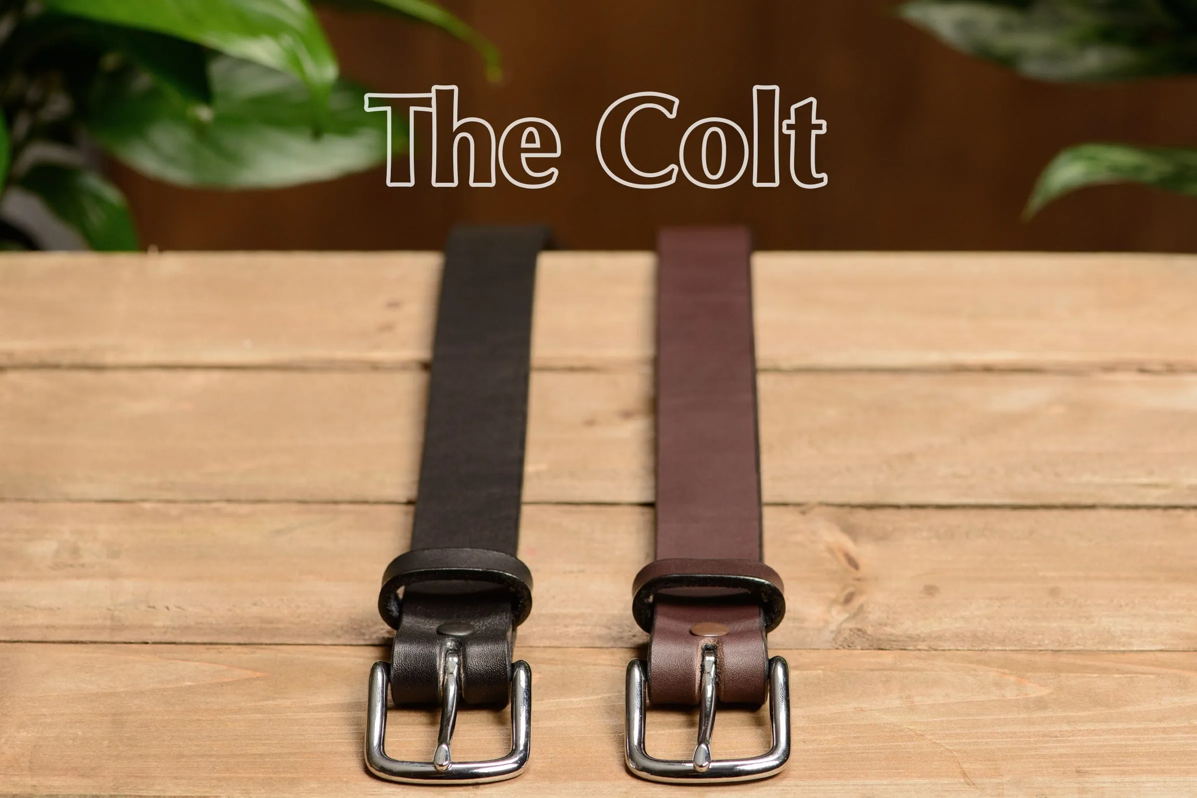 SPECIAL OFFER - The Colt: Brown Non Stitched Leather Belt 1.25"