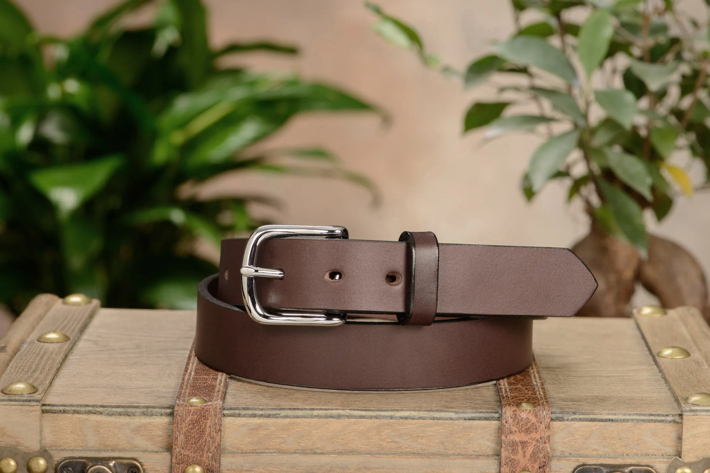 SPECIAL OFFER - The Colt: Brown Non Stitched Leather Belt 1.25"