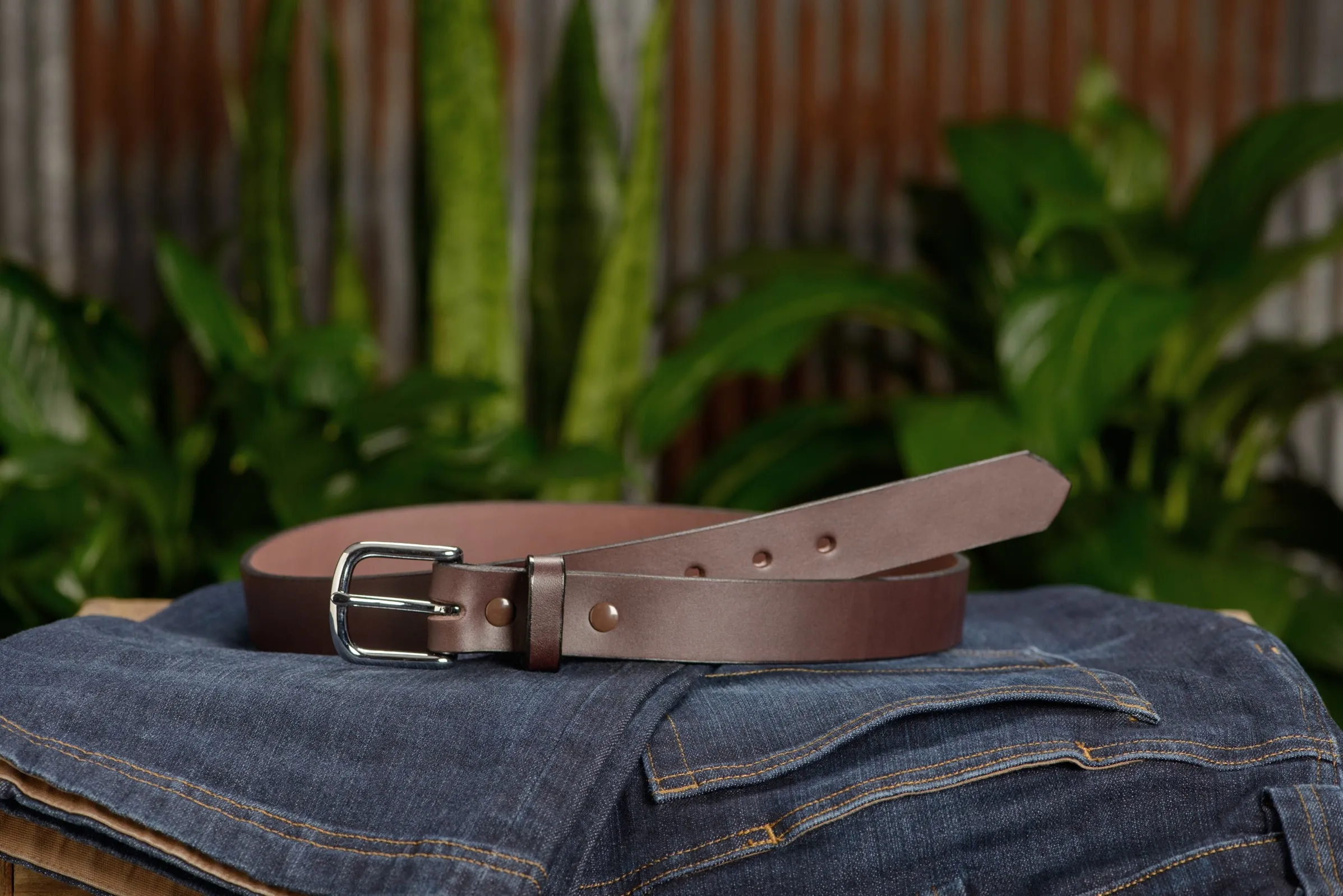 SPECIAL OFFER - The Colt: Brown Non Stitched Leather Belt 1.25"