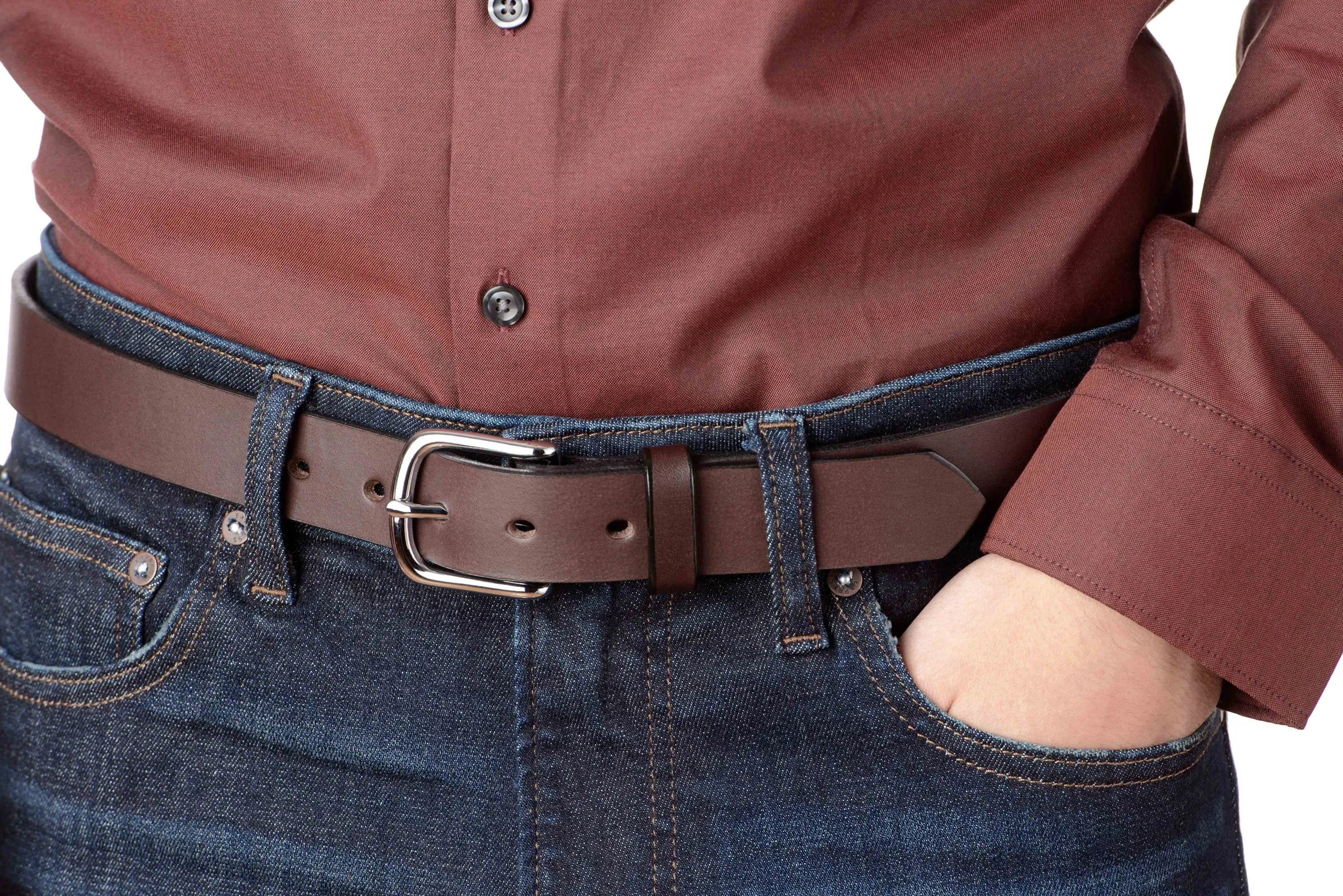 SPECIAL OFFER - The Colt: Brown Non Stitched Leather Belt 1.25"