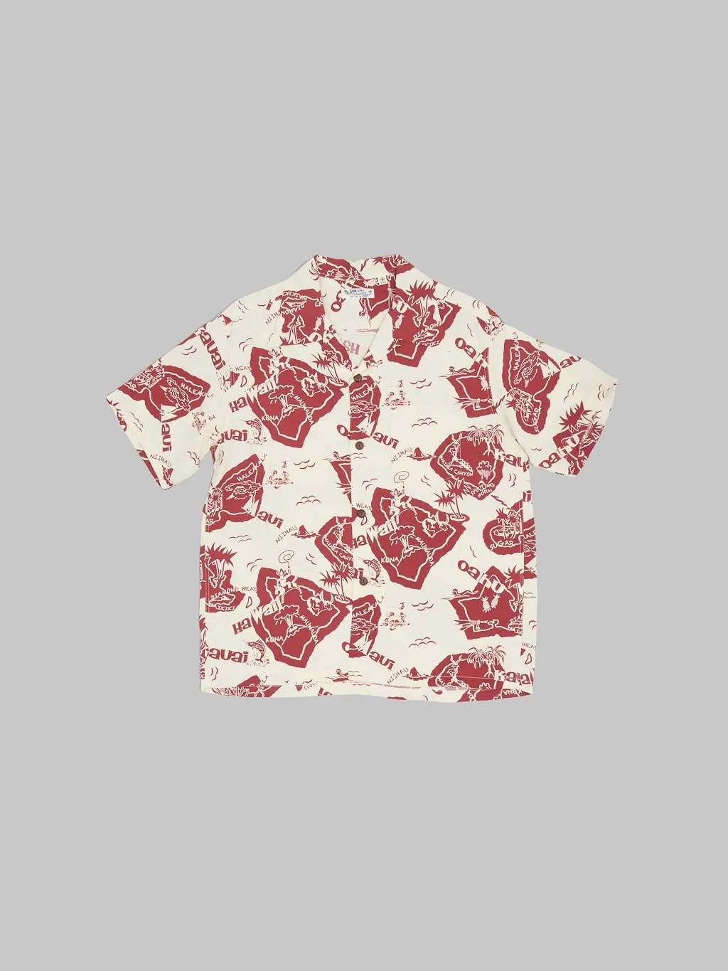 Sun Surf Showing Hawaiian Island Shirt Off White