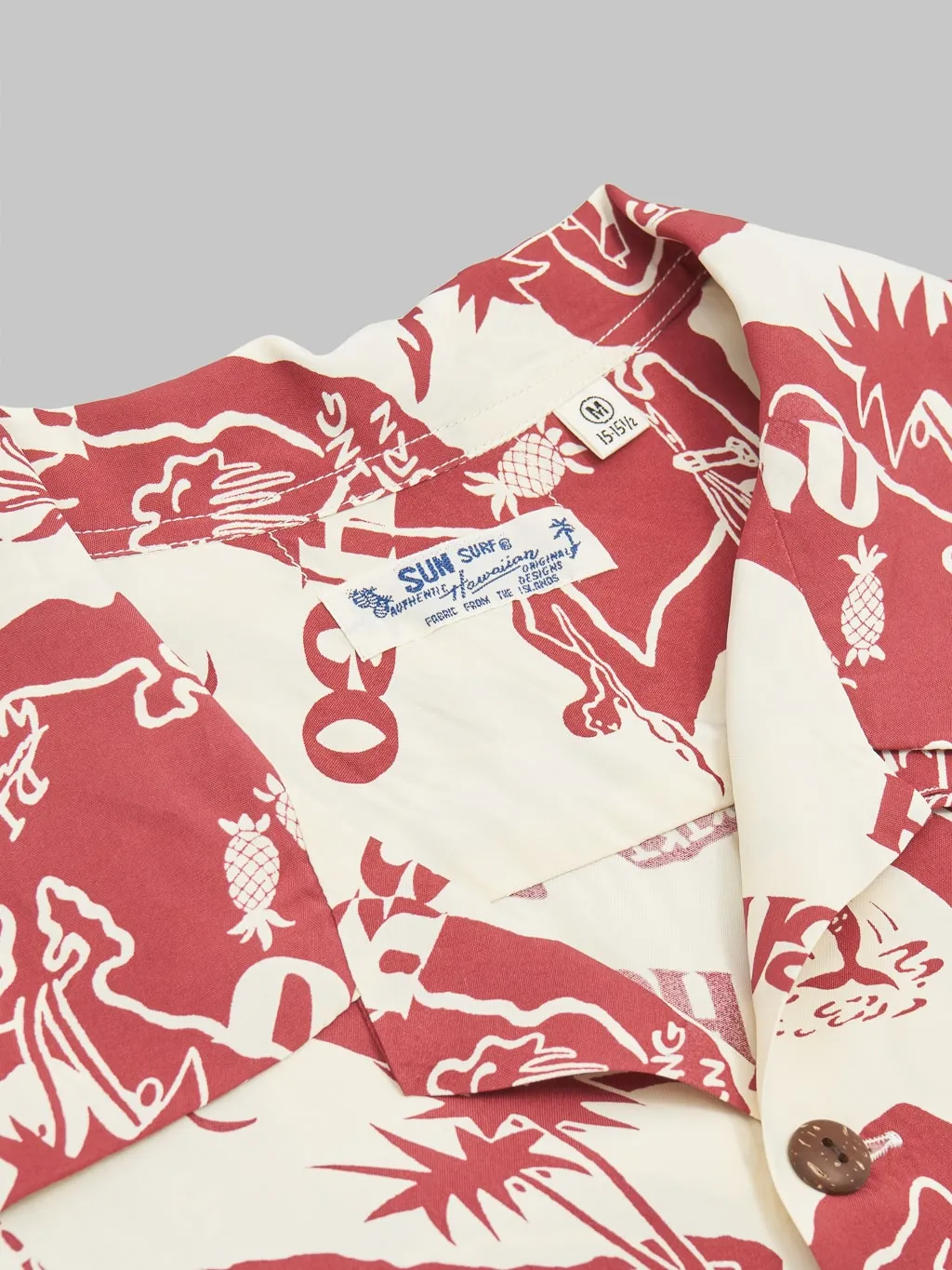 Sun Surf Showing Hawaiian Island Shirt Off White