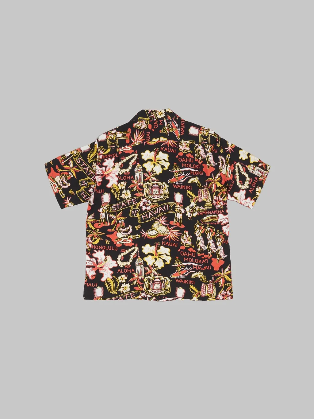 Sun Surf State Of Hawaii Hawaiian Shirt Black