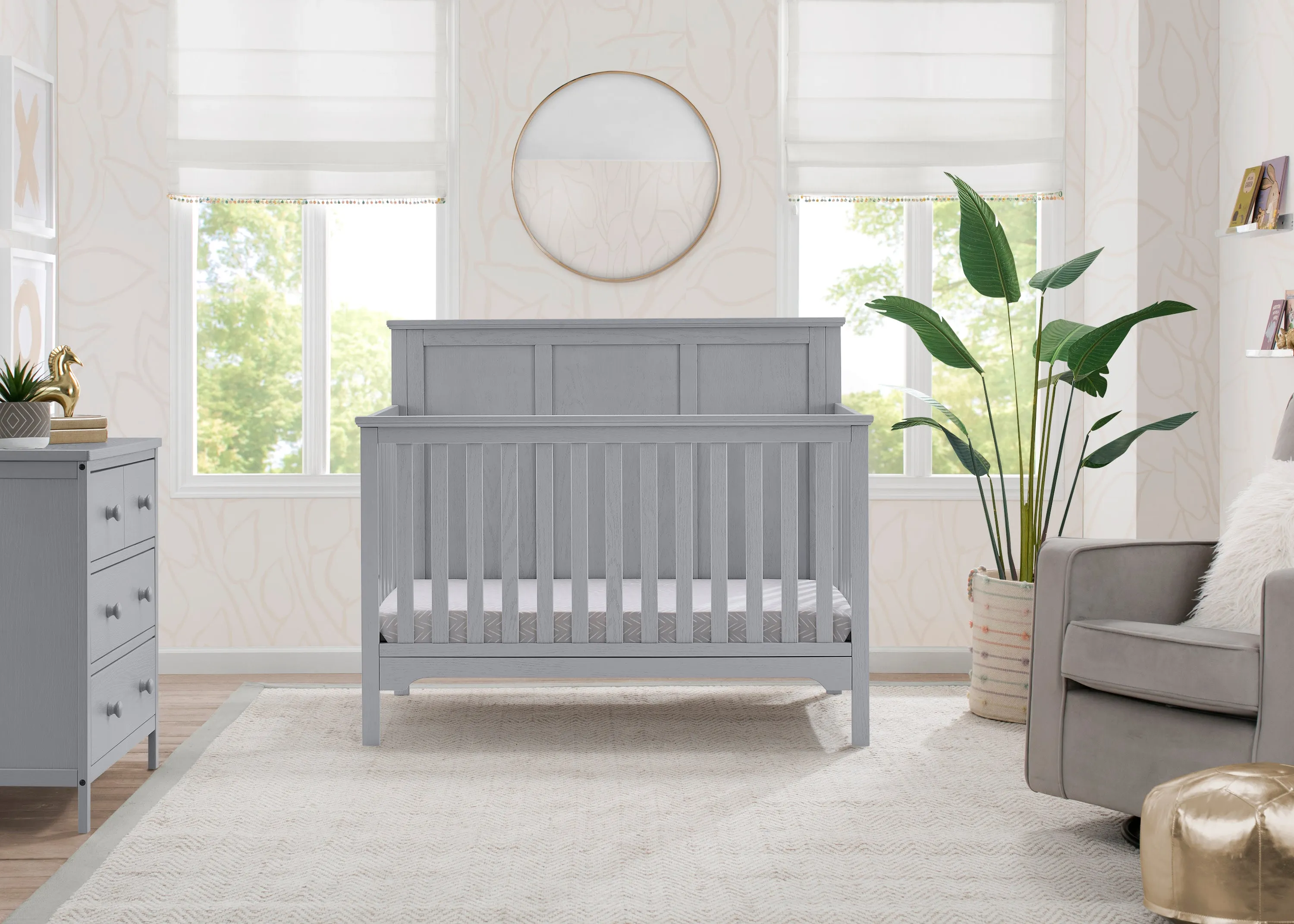 Sweet Beginnings Sage Flat Top 6-in-1 Convertible Crib