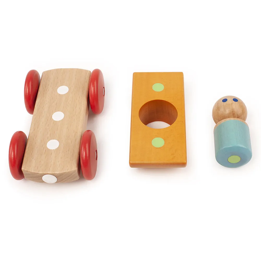 Tegu Orange Magnetic Racer | 3-Piece Set