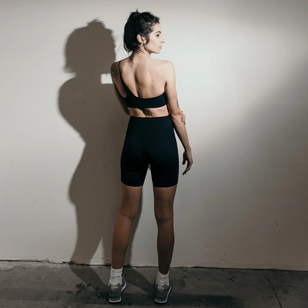 The Biker Short - Sueded Onyx