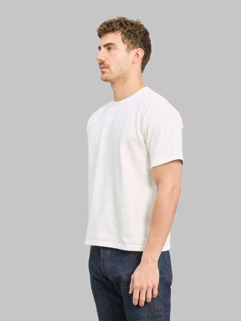 The Flat Head 20oz Ultra-Heavyweight Loopwheel T-Shirt White