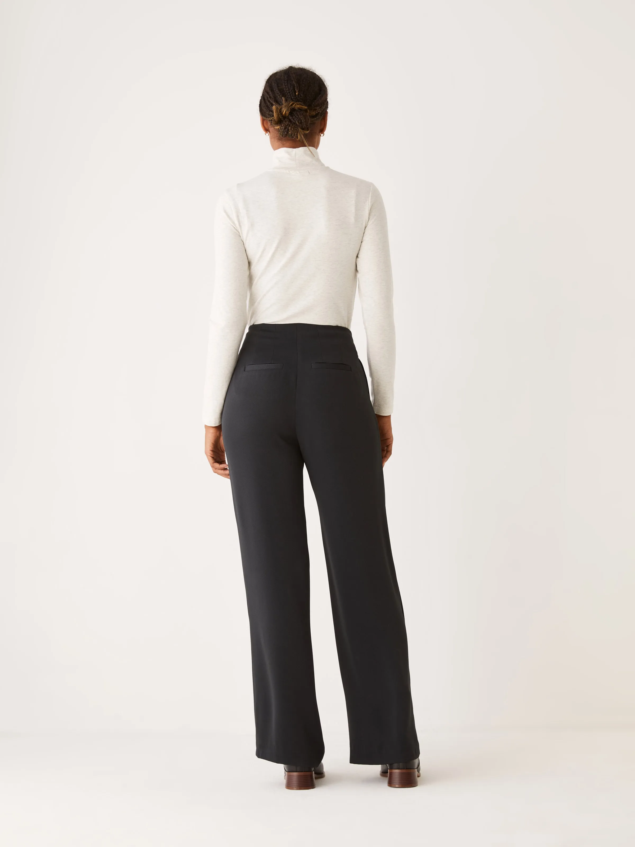 The Sally High Rise Wide Leg Pant in Black