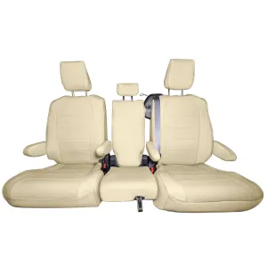 Toyota Sienna 8 Passenger - 2021 - 2024 - 2nd Row Set Seat Covers - Solid Beige Faux Leather