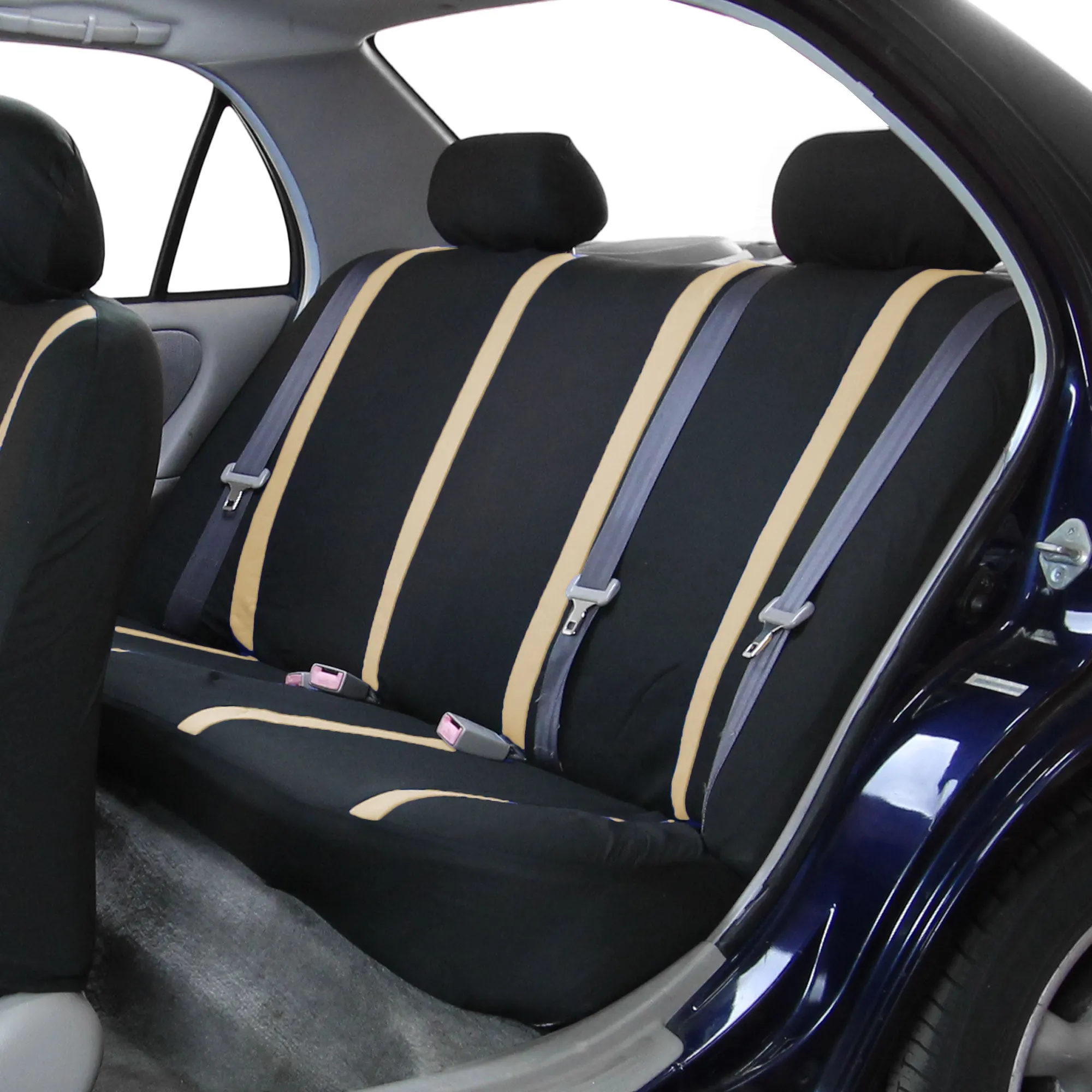 Unique Flat Cloth Seat Covers - Rear Beige