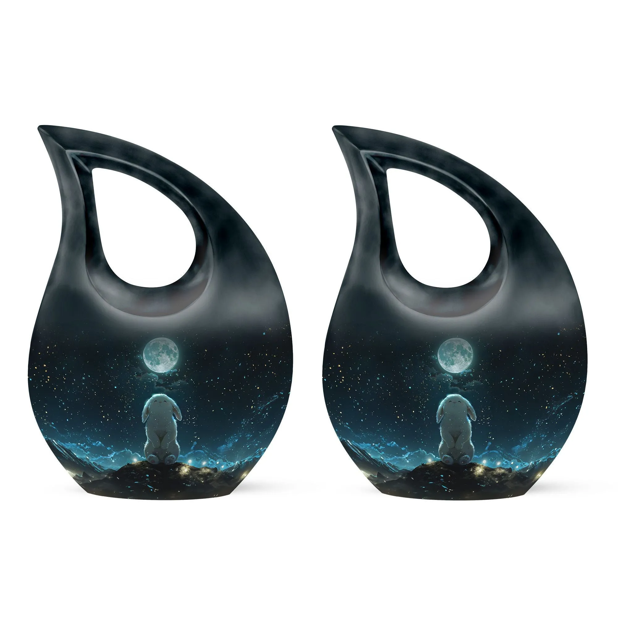 White Bunny Moon Tribute - Majestic Memorial Large Urn