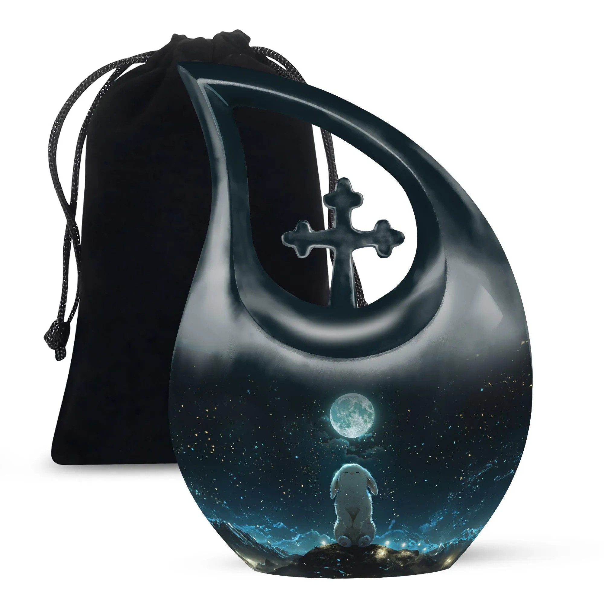 White Bunny Moon Tribute - Majestic Memorial Large Urn